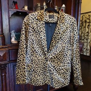 Scotch & Soda velvet leopard print blazer Size Med